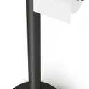 YUMORE Toilet Paper Holder Stand, 4.4lbs Heavy Duty Stainless Steel Free Standing Bathroom Tissue Roll Holder, Matte Black