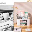 Marbrasse Pen Organizer with 2 Drawer, Multi-Functional Pencil Holder for Desk, Desk Organizers and Accessories with 5 Compartments + Drawer for Office Art Supplies (White)