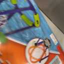 NERF Floating Pool Basketball Hoop + Football Target Net Set - Water Basketball + (2) Water Footballs Included - Floating Hoop + Target Goal for In-Pool + Poolside Play - Sports Toys for Kids, Medium, Small