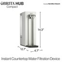 Brita Hub Compact Countertop Water Filtration Device, Water Dispenser, 9 Cup Reservoir, Includes 6-Month Filter, White 