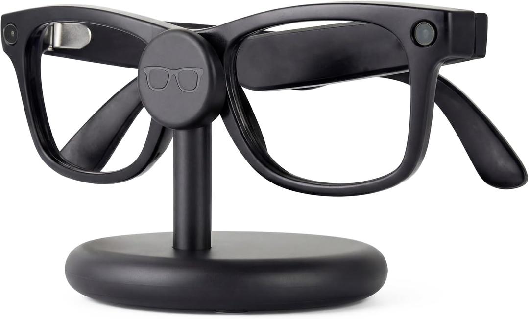 ELUTENG for Meta Ray-Ban Glasses Charging Stand AR Smart Glasses Charging Holder-Wayfarer, Skyler, Headliner and Oakley Meta HSTN Charger with LED Indicator with 1m Type-C Cable,Black