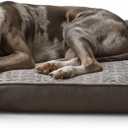 FurHaven Orthopedic Dog Bed For Large Dogs, Sofa Contour Mattress with Solid Orthopedic Foam Slab for Joint Support, Removable Washable Cover, Jumbo Plus XXL, Faux Fur, Charcoal
