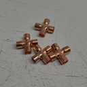 PATIKIL 1/2"(12.7mm) Copper Cross Pipe Fitting, 4 Pcs 4 Way Welding Copper End Feed Equal Pipe Connector for Plumbing Air Conditioning Refrigeration