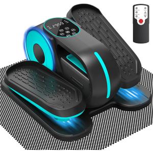 Under Desk Elliptical Machine, 12 Speeds Leg Exerciser as Seen on TV with RF Remote Control for Seniors, Auto & HR Mode Quiet Portable Seated Pedal Exerciser for Home and Office
