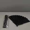 Blulu 4 Pieces Handheld Folding Fan Small Chinese Hand Fans in Oriental Cloth Fabric for Dancing, Party, Wedding Gifts, Craft DIY, Home Decorations(Black)