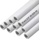 Sasylvia 10 Pcs White PVC Pipe DIY Projects Sch40 Furniture Grade for Home, Greenhouse, Garden, Farm, Workshop (3/4 Inch,4 Ft)