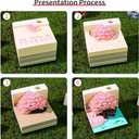 2026 Time Piece Calendar 3D Castle Desk Calendar Memo Pad Paper Tear Away Carving Art Notepad Gift for Valentine's Day Gift Housewarming Office Desktop Decoration (With Calendar & Light) (Marriage Tree - yellow)