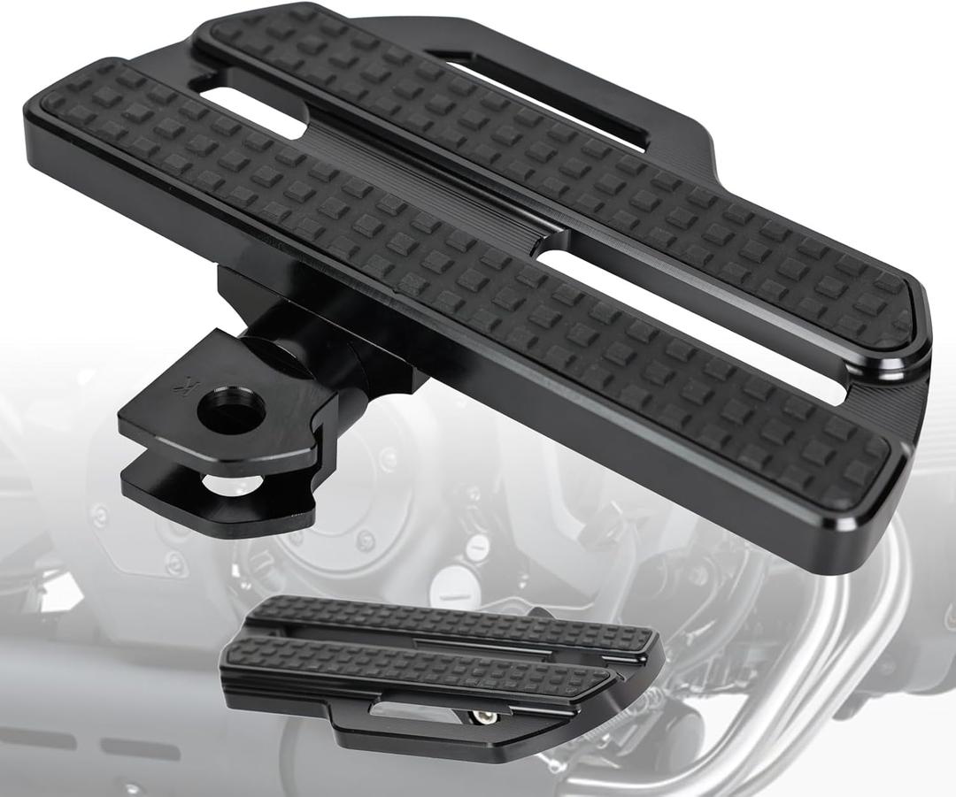 Motorcycle Front Rider Floorboards Pedal Set Fits for Kawasaki Vulcan S EN650 2015-2025, Wide Foot Rest Pegs Motorbike Pedal Black