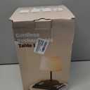 Cordless Touch Table Lamp, 4000mAh Rechargeable Small Desk Lamp with 3 Color Temperatures & Stepless Dimming, Portable LED Bedside Lamp for Bedroom, Living Room, Patio & Camping, Wood Grain