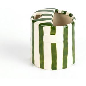Novelty Ceramic Coffee Mug Designed to Look Like a Gift Box 10oz Retro Hand-Painted Ceramic Travel Mug Green & White Striped Design Microwave & Dishwasher Safe Perfect Present for Coffee Lovers