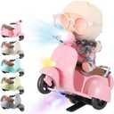 Simgoing 1 Pcs Doll Scooter Doll Vehicles Mini Electric Scooter with Music & Lights Could Rotate 360° Dolls Accessories Cute Scooters Ornaments Battery Not Included (Pink)
