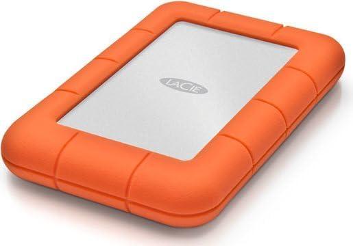 LaCie Rugged Mini, 2TB, 2.5 inches, Portable External Hard Drive, External Storage, for PC and Mac, Shock, Drop and Pressure Resistant, Hard Drive, 2 Year Rescue Services (LAC9000298)