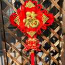 1PCS 36Inch Red Gilt Chinese Knot Wealthy Tassel Flannel Chinese New Year Decorations for Party Wedding Supplies Spring Festival Decorations Mid-Autumn Moon Festival Wedding Party Ornaments