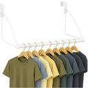 HOLDN’ STORAGE Over The Door Hanger - Door Rack Hangers for Clothes - Space Saving Designed for Bedroom & Bathroom - Ideal for Clothes & Towels - Drying Rack, White