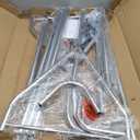 Heavy Duty Clothes Rack for Hanging Clothes, Double Rods Clothing Rack with Lockable Wheels, Rolling Garment Racks with Shelf, Easy to Assemble, Silver