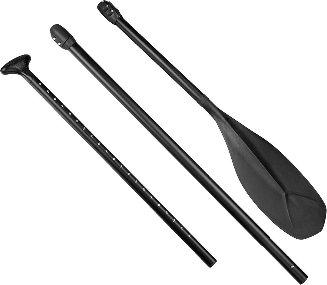 Blue Planet Adjustable Oval Shaft SUP Paddle with Kai Zen Blade| Aircraft Aluminum with Rubberized Grip | All Level Paddle for Stand Up Paddle Boarding, Surfing, Racing, SUP Sports