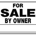 For Sale By Owner Sign, Black & White Plastic, 20 x 24-In.