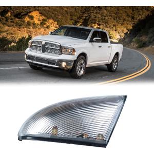 LED Front Right Passenger Side Mirror Turn Signal Light Lamp Assembly Blinker White Puddle Lamp Compatible with Dodge Ram 1500 2500 2010-2018, Ram 1500 Classic 2019-2022, Replacement for 68064948AA