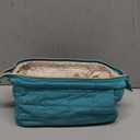 BAGSMART Makeup Bag Travel Cosmetic Bag, Puffy Padded Make Up Bags for Women Makeup Organizer Case, Wide-open Pouch Purse Travel Essentials Toiletries Accessories Brushes, Teal