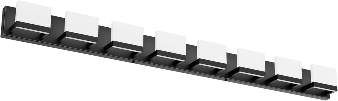 Tipace 8 Lights Modern LED Black Vanity Light for Bathroom Wall Light Up and Down LED Bathroom Light Fixtures Over Mirror(White Light 6000K) (Matte Black-Non Dimmable)