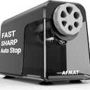 AFMAT Electric Pencil Sharpener Heavy Duty, 6 Holes, Auto Stop Pencil Sharpener, Classroom Electric Sharpener for 6-11mm Colored Pencils, 7000 Sharpenings, Fast Sharpen, Do not Eat up Pencils PSX1 (Gray)