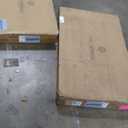 Crosley Furniture Silvia Stainless Steel Top Kitchen Island, Microwave Stand, Coffee Bar, with Shelves, White