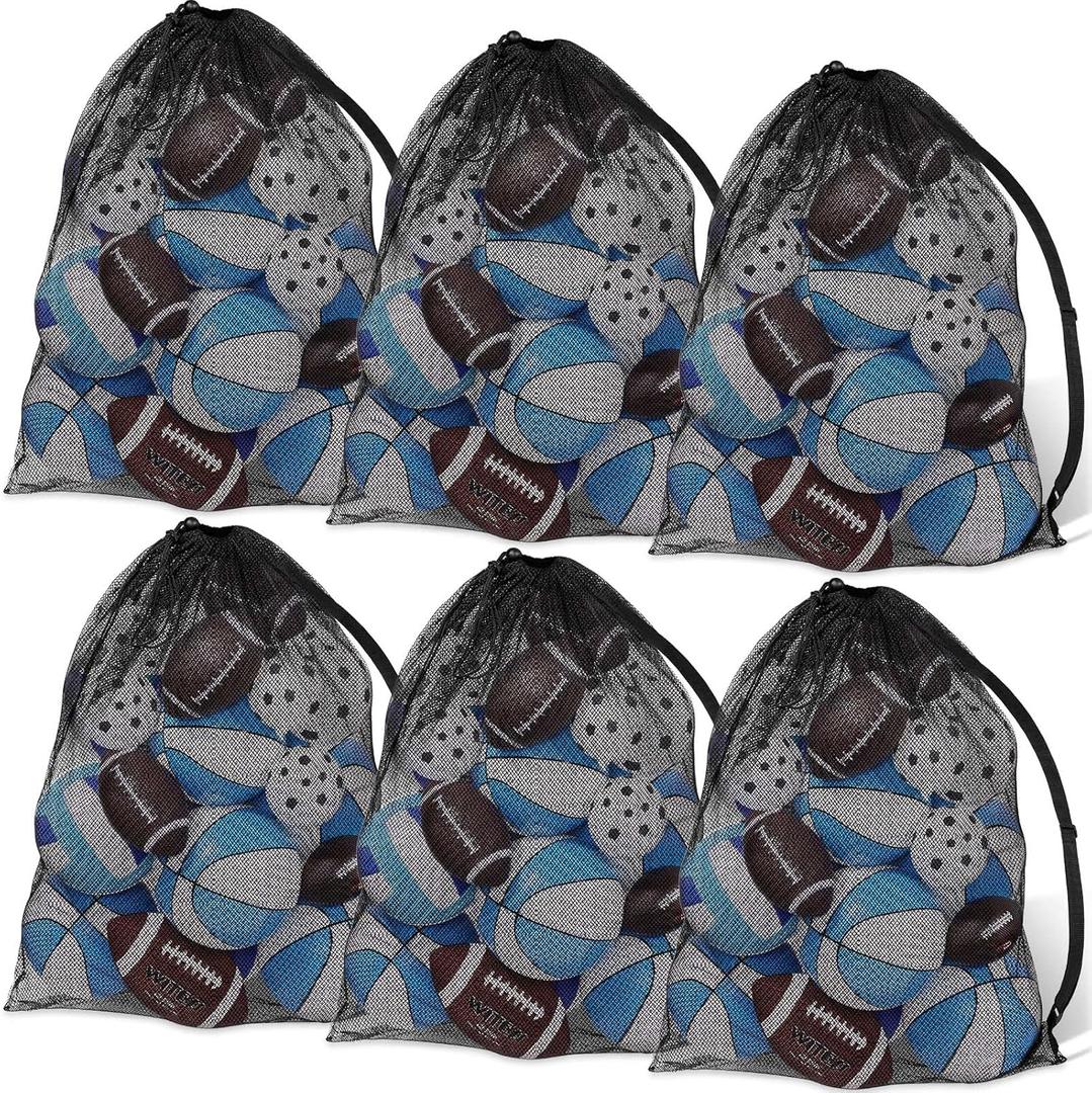 Shappy Extra Large Sports Ball Bag 30 x 40 Inches Mesh Soccer Basketball Bags Large Mesh Pouch with Adjustable Shoulder Strap for Football Volleyball Gym Sports Equipment