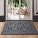 Door Mat Indoor Doormat,Front Back Door Mats Non Slip Entrance Rugs Rubber Backing,Inside Doormats for Entryway Low-Profile, Absorbent Resist Dirt Floor Mats Washable Grey,24"x36"