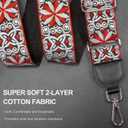 3 x Purse Strap, Jacquard Embroidered 2" Wide Soft Cotton & Leather Ends Purse Straps Replacement Crossbody Bag Straps (Jacquard Orange White)