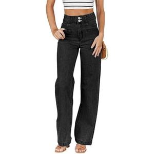 Sidefeel Women's Jeans High Waisted Straight Leg Stretchy Jeans Trendy Welt Pockets Loose Wide Leg Zimbaplatinum Denim Pants Size 10