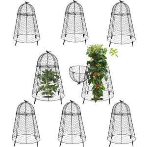 Plant Protector Chicken Wire Cloche 8 PCS, Plant Protectors from Animals, 18.712 Inch Large Garden Cloches for Plants, Sturdy 2-in-1 Cloche Dome for Plants, Plant Protectors for Easy Pruning