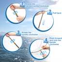 Heavy Duty Fishing Net with 83 Inch Telescopic Stainless Steel Handle 16 Inch Diameter Large Landing Net Foldable Lightweight for Bass Trout Catfish Salmon Steelhead Boat Pier Fishing
