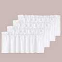 H.VERSAILTEX White Curtain Valances for Windows，Room Darking Kitchen Valances for Living Room/Bedroom/Bathroom Short Window Privacy Decorative Rod Pocket,52" W x 18" L,4 Panels