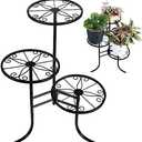 3 Tier Metal Plant Stand for Indoor and Outdoor - Corner Multiple Plants Holder Table for Flowers and Planters, Black