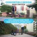 Simpli-Magic 2 in 1 Convertible Hand Truck and Dolly, 800LBS Heavy-Duty Moving Dolly Cart with 10" Flat Free Rubber Wheels & Handle