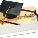 DecoPac Mega Graduation Cake Topper Set, Grad Cap, Gold Graduate Pic, & Diploma Cake Decoration Kit - 3 Piece Set