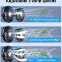 Long Arm Dual Head Car Cooling Fans for Back Seat for Kids, Usb 5V/ 12V /24V Car Backseat Headrest Fan for Baby Rear Facing, Car Seat Cooler That Blow Cold Air for Vehicles Sedan Suv Without Ac