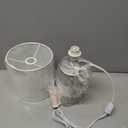 Simple Designs LT1114-OFF Two Toned Split Colors Basics Porcelain Bedside Table Lamp, Silver and Off White