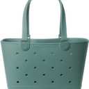 Simple Modern Large Beach Bag | Waterproof Getaway Rubber Tote with Zipper Pocket for Travel, Pool, Boat, Groceries, Sports | Laguna