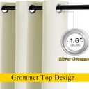 NICETOWN Room Darkening Curtains and Drapes 54 inch Long - Grommet Energy Saving Thermal Insulated Light Blocking Window Treatments for Bedroom (Beige, 1 Pair, W37 x L54)