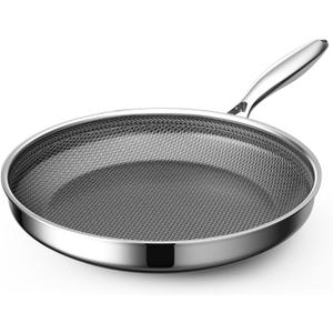 Hybrid Nonstick 12 Inch Frying Pan,Non stick Frying Pan,Stay-Cool Handle, Dishwasher-Friendly, Oven-Safe Up to 600F, Induction Ready, Compatible with All Cooktops