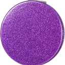 Cute Purple Compact Mirror for Women,Magnifying Travel Mirror with Glitter,Leather Small Pocket Mirror,Portable 2 x 1x Magnification Folding Makeup Mirror,Cosmetic Mirror for Gift