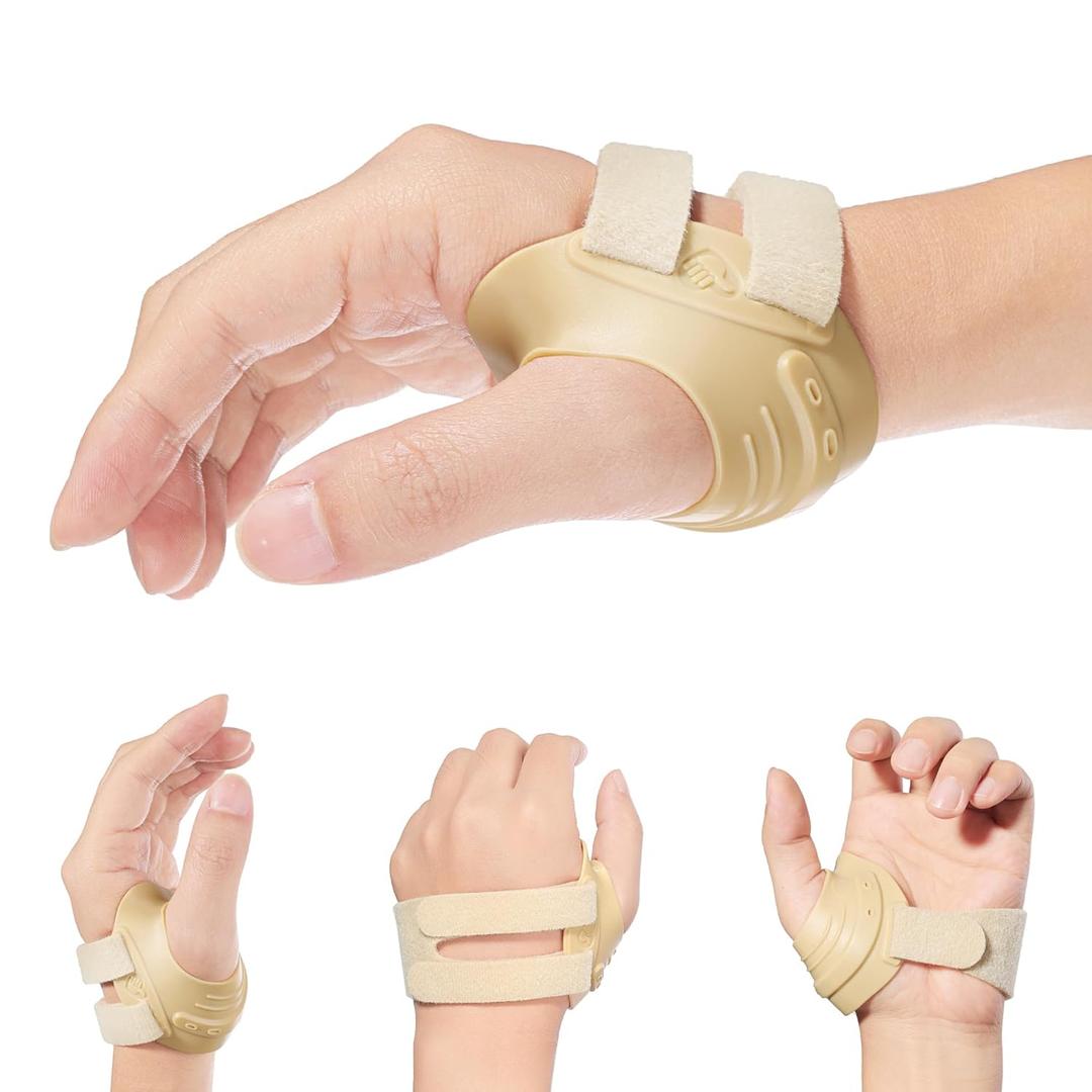 AKSO MEDICOS CMC Thumb Brace - Comfortable Thumb Splint for CMC Joint Pain, Osteoarthritis, Tendonitis, Arthritis, CMC Joint Thumb Arthritis Brace for Women & Men (Right Hand, Small, Beige)