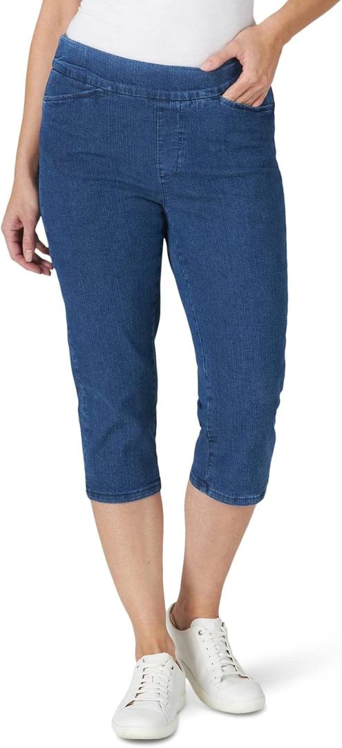 Chic Classic Collection Women's Easy-Fit Elastic Waist Pull-On Capri Pant (16)