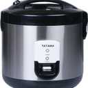 Tayama 20-Cup Stainless Steel Automatic Rice Cooker & Food Steamer, Black