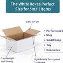 40 Pack Small Shipping Boxes 8x6x4 Inches, White Corrugated Cardboard Mailing Box for Shipping, Packing, Business