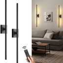 YRTBYKU Battery Operated Wall Sconce Set of 2-5000mAh Rechargeable Wall Sconce with Remote Control, 3000K-6000K Dimmable Wall Lamp for Bedroom, Modern Wall Decor for Living Room, Bedroom