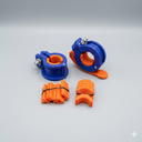 Barbell Clamps 1 Inch or 2inch  2 PCS Adjustable Barbell Clips Quick Release Locking Weight Clips Olympic Barbell Collars (Bule+Orange 0.981.18inch)