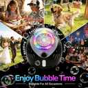 Play-Act Bubble Machine for Kids, Toddlers, Rechargeable Battery Operated Bubble Machine Blower with Solutions and USB Charging Cable, Party Favors, Summer Outdoor Toy for Wedding, Kids Birthday Gift