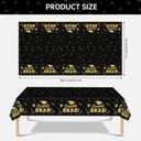 10 x 2 Pack Graduation Tablecloth - Congrats Grad Table Cloths, Plastic Disposable Rectangle Black Gold Class of 2026 Table Cover for Graduation Tables Decorations Party Decor Supplies Favors,108 x 54 Inch